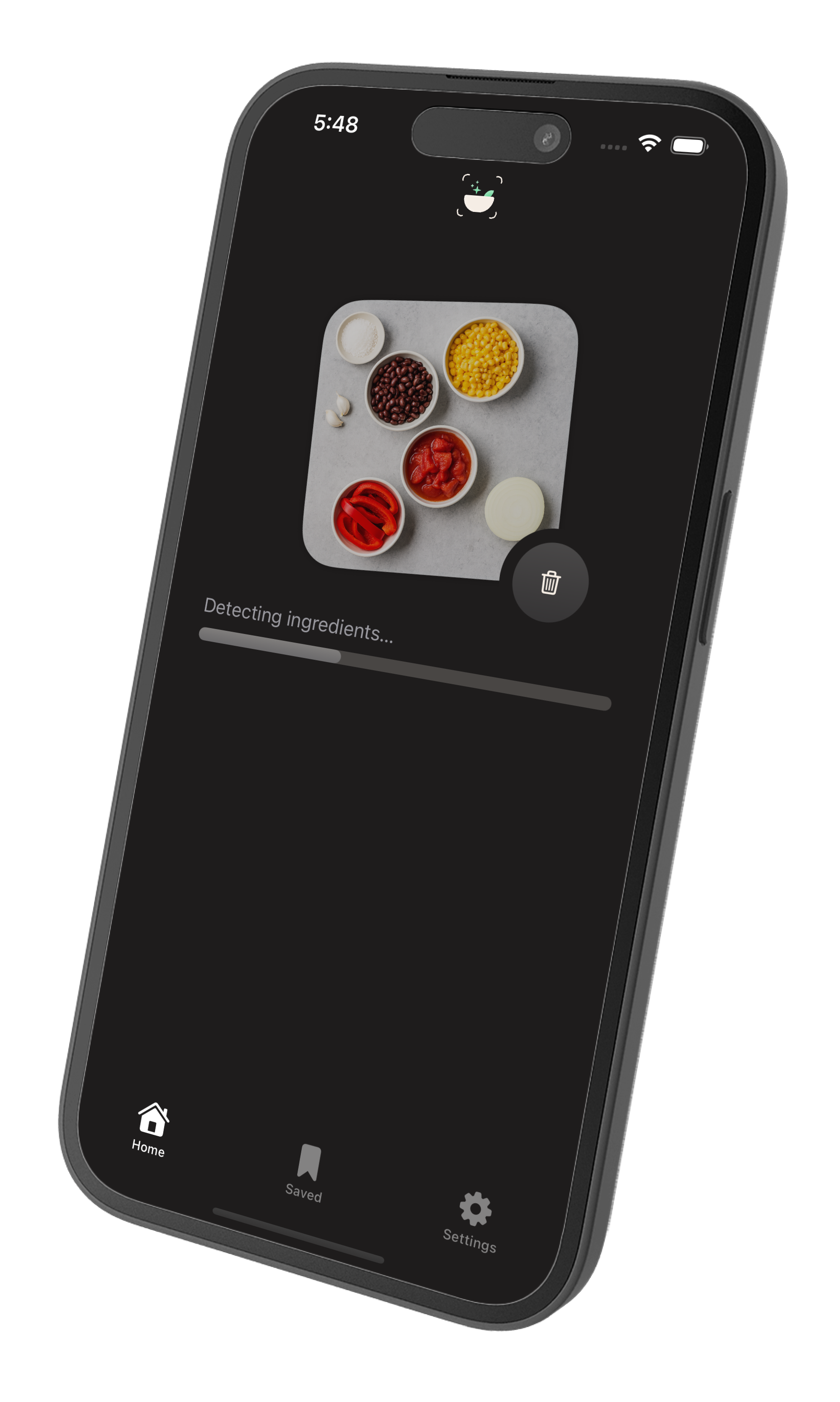 DishMe AI camera scanning ingredients