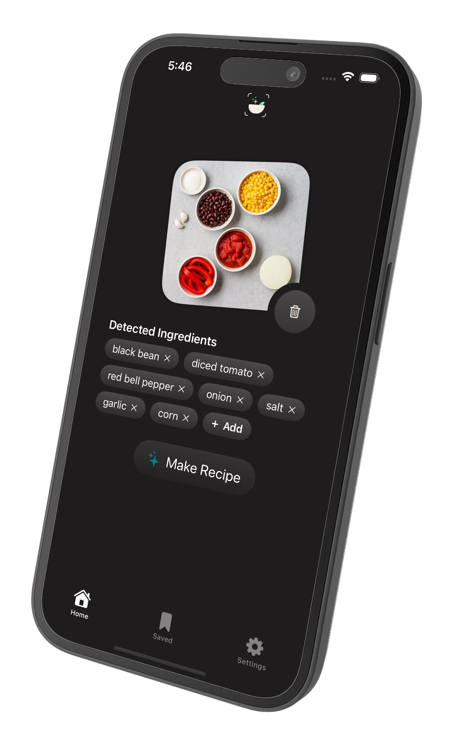 Screenshot of a recipe with steps